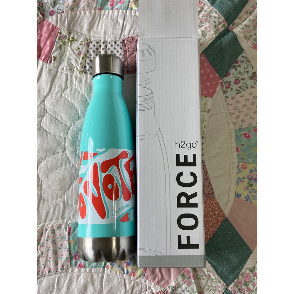 h2go FORCE 17oz Stainless Steel Water Bottle Teal Blue GOVOTE Insulated Thermal